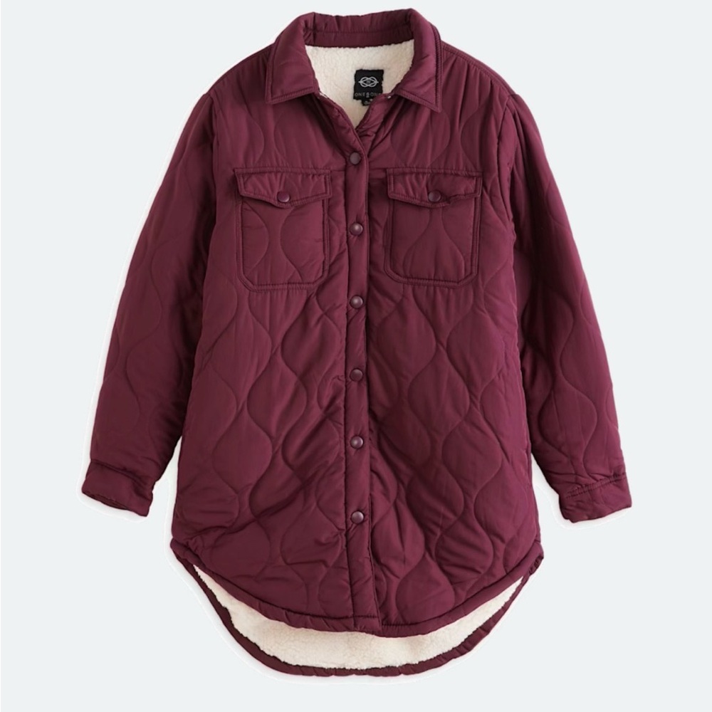 Boom Boom Jeans Regine Quilted Burgundy Shacket